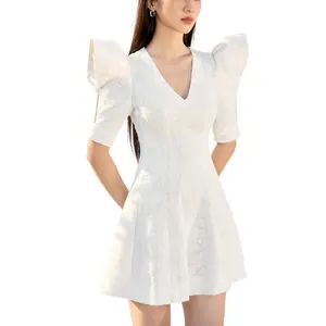 100% 有机棉休闲连衣裙独特的黑白短裙设计基林塞布丽娜连衣裙女装制造商