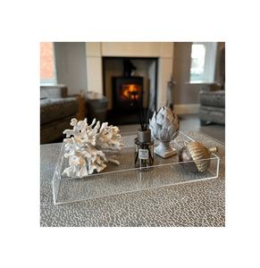 Plateau en acrylique pour fête, mariage, gâteau, nourriture, avec couvercle, plateau carré doré, plateau de rangement et d'exposition de haute qualité, en vente - Product Image 1