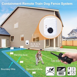 Recinto Elettronico Wireless per Cani, Collare di Addestramento per Animali Domestici in Plastica Ecologica con Doppio Raggio Regolabile - Product Image 3