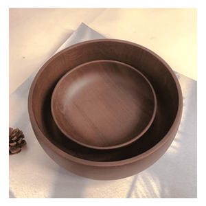 Wooden <b>Bowl</b> Handmade wooden serving <b>bowl</b> for fruit salad <b>snacks</b> and home kitchens Vietnam origin - Product Image 5