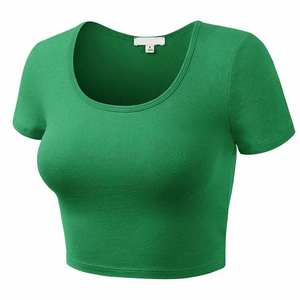 เสื้อครอปสำหรับผู้หญิงเสื้อครอปผ้าฝ้ายสำหรับออกกำลังกายเสื้อครอปไซส์ออกแบบโลโก้ได้ตามต้องการ - Product Image 4