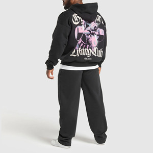 XD2 Fitness Mens Custom Graphic Zip Up Hoodie Streetwear & Gym Wear con diseño personalizado en la espalda - Product Image 3