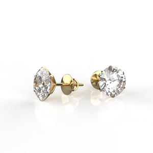 Avarta 18K Oro 3 Quilates Cada Moissanite Stud Pendientes - Product Image 4