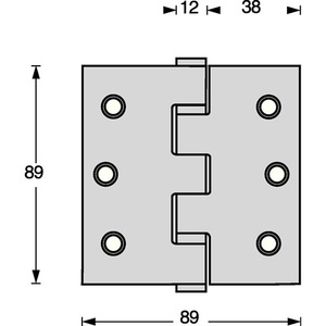Charnière de porte à roulement à billes INTERSTEEL en acier inoxydable 89x89 mm à bords carrés avec axe extensible finition mate DIN Gauche/Droite - Product Image 3