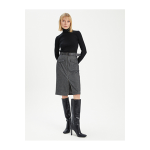 BGN Women's Viscose Blend Top <b>Pocket</b> <b>Belt</b> Detailed Skirt Model W24S091 - Product Image 1