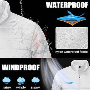 Chaqueta acolchada ligera y transpirable para hombre, abrigo de invierno repelente al agua a prueba de viento aislado, cuello levantado, 2 bolsillos laterales - Product Image 4
