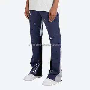 מכנסי טרנינג מתרחבים בהתאמה אישית בצבע ניגודיות מכנסי טרנינג עם חצאית גברים מכנסי טרנינג מתרחבים
