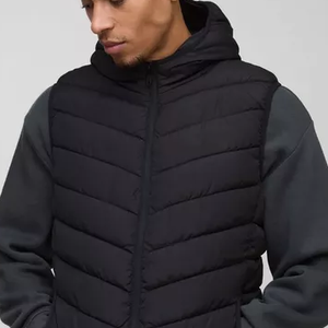 New Design Custom Made Winter <b>Warm</b> Hooded Quilted Puffer Jacket Men Breathable <b>Waterproof</b> Canvas Stand Collar Front Logo - Product Image 5