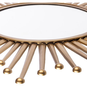 Modern Metal Wall <b>Mirror</b> for Home & Hotel Sunburst Design <b>Gold</b> Plated Luxurious look for Bathroom and Interior Decor at Low Rate - Product Image 4
