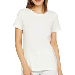 Haute qualité coton lâche coupe décontractée dame filles T-shirt surdimensionné femmes chemise vêtements mode col rond été T-shirt décontracté - Product Image 1