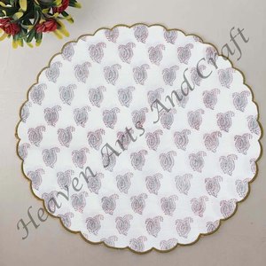 Handmade Printed Modern Round Table Napkin 100% Cotton Unique Design for <b>Airplane</b>, Hotels and Home Use EN124 - Product Image 6