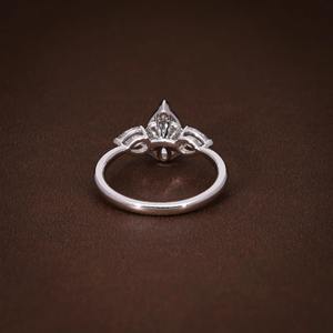 Anillo de Compromiso con Diamante Cultivado en Laboratorio en Forma de Pera, Certificado F VVS, Chapado en Oro de 18K, 1.15 Quilates, para Regalo de Aniversario de Bodas, Moderno - Product Image 5