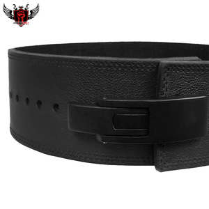 เข็มขัดยกน้ำหนักหนังเทียม10มม. สีดำเรียบง่ายพร้อมโลโก้ปรับแต่งได้สำหรับยกน้ำหนัก - Product Image 6