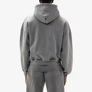 Nouveaux fabricants de sweats à capuche personnalisés pour hommes sweats à capuche oversize pull lourd double fermeture éclair délavé sweat à capuche streetwear - Product Image 4