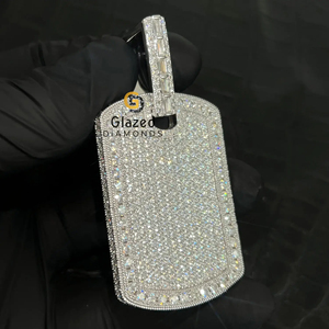 Superbe pendentif en diamant à la mode personnaliser et bijoux personnalisés fabriqués en argent sterling 925 avec des diamants cultivés en laboratoire - Product Image 1