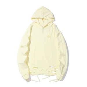 Élégant poids lourd en détresse personnalisé surdimensionné lavage à l'acide Hoodies déchiré fabricants personnalisés en détresse coupe-vent à capuche - Product Image 2