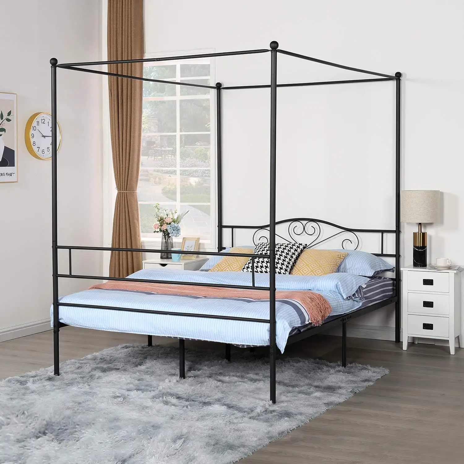 TRIHO THF-1152 Italian Mais Recente Modelo King Size Ferro Cama Design Full metal Plataforma Cama De Aço Alto