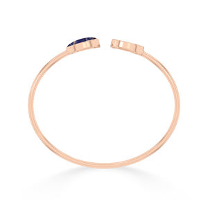 18k Rose Gold Plated High Finish Adjustable Bezel Setting Natural Sodalite Oval Marquise Shape Twister Bracelet <b>Men</b> Women Gifts - Product Image 4