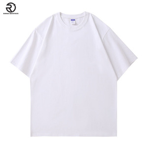 เสื้อยืดผู้ชายผ้าฝ้ายแท้รุ่นเฮฟวี่เวต300กรัมครึ่งแขนตกไหล่สีทึบแขนสั้น - Product Image 2