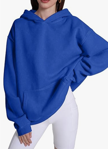 Sudadera con Capucha Azul Extra Grande para Mujer, Sudadera Deportiva de Manga Larga, Informal, para Otoño e Invierno - Product Image 2