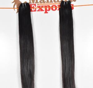 Vente en gros 100% extensions de cheveux humains vierges indiens bruts non transformés cuticule alignée paquet droit couleur naturelle 14A vendeur perruques - Product Image 3