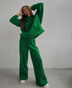 Vêtements de sport personnalisés pour femmes, ensemble de jogging surdimensionné en relief 3D pour l'hiver, survêtements décontractés à col en O, 2 pièces, ensembles de jogging, survêtement - Product Image 6