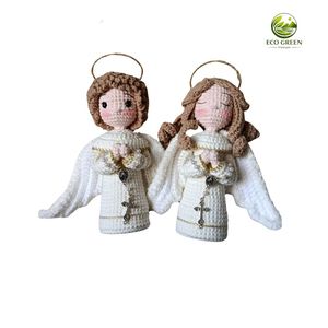 Muñeco de Peluche de Ángel Guardián Tejido a Crochet Hecho a Mano al por Mayor, Juguete de Peluche para Oración, Estatua Religiosa Católica Linda, Regalo de Acción de Gracias - Product Image 5