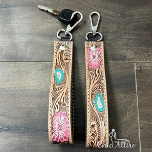 Novedades, Llavero de Cuero Repujado a Mano, Diseño de Lujo, Cordón para Llaves, Accesorios, Correa de Muñeca para Mujer - Product Image 1