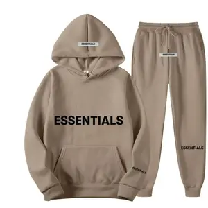 ESSENTIALS 후드 SET 남성과 여성의 운동복 반사 편지 인쇄 브러시 슈퍼 후디 패션 힙합 스트리트