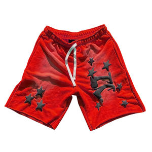 Customized Activewear Running Quick Dry Acid <b>Wash</b> Short Custom Blank Drawstring Acid <b>Wash</b> Short With Puff Printed - Product Image 2