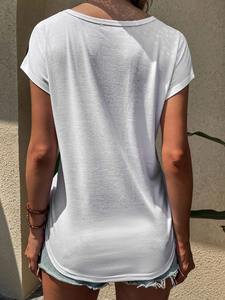 Camiseta de manga corta de verano para mujer de alta calidad 2025 gran oferta camiseta informal al mejor precio - Product Image 2