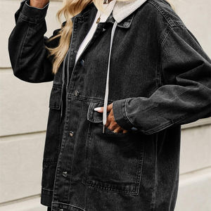 Chaqueta vaquera de mujer precio barato de alta calidad nuevo estilo talla Regular manga larga ropa informal chaqueta vaquera de mujer - Product Image 4