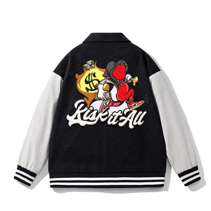 Custom Made <b>Wool</b> Varsity Letterman Jacket Front Embroidery Patches Waterproof Windproof Crew Neck Unisex Sports Basketball Team - Product Image 5