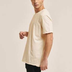 Camisetas de algodón 100% para hombre, Jersey transpirable de peso pesado con diseño en blanco sólido hecho de tela peinada y fibra de bambú - Product Image 4
