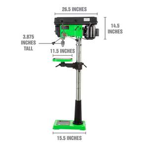 Perceuse à colonne robuste de 15 pouces à 16 vitesses, 120 V 7,5 A, 220-3600 tr/min, vitesse variable, en acier massif - Product Image 5
