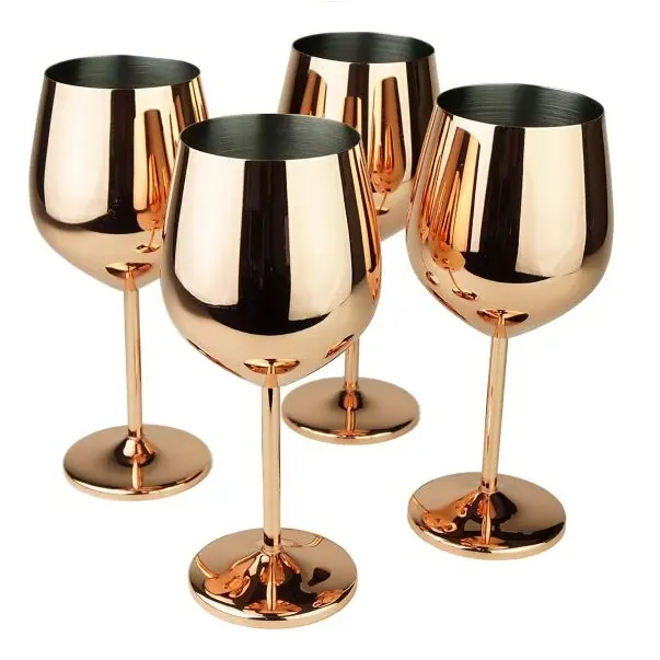 Set of 4 Copper Antique Finishing Customized Drinking Metal Tumbler Top Trending Water Storage Glass Supplier By India