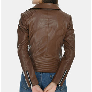 Turn Down Collar Women <b>Leather</b> <b>Jacket</b> Plus Size <b>Genuine</b> <b>Leather</b> <b>Jacket</b> Outdoor Use <b>Leather</b> <b>Jacket</b> - Product Image 3