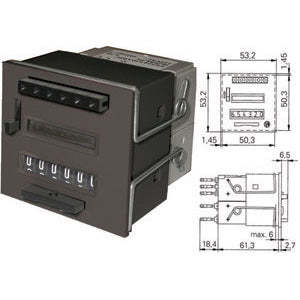 Compteur d'impulsions préselecteur à ressort encastré 24V AC en métal - Modèle 4459ga - Product Image 1