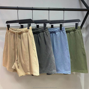 Short de sport en laine à séchage rapide respirant écologique pour femme Short d'entraînement vintage lavé en détresse avec motif solide - Product Image 1