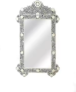 Miroir mural décoratif de haute qualité au design moderne en nacre, cadre carré multifonctionnel en incrustation d'os - Product Image 3