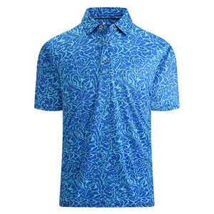 Polo de luxe à coupe étroite pour homme avec logo brodé et imprimé sur mesure, tissu tricoté en coton à manches courtes, style décontracté - Product Image 1