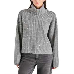 Maglione a Collo Alto Steve Madden Astro Crystal, Stile Vintage Coreano per Ragazze, Design Traspirante e Casual per Autunno e Inverno - Product Image 1