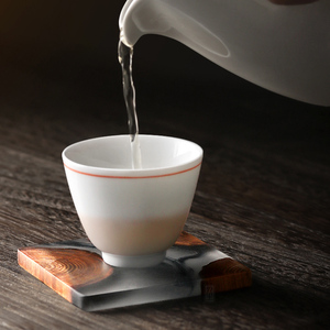 Posavasos moderno de madera y resina epoxi, posavasos de mármol, fabricación de utensilios de cocina de la India, entrega a domicilio - Product Image 5