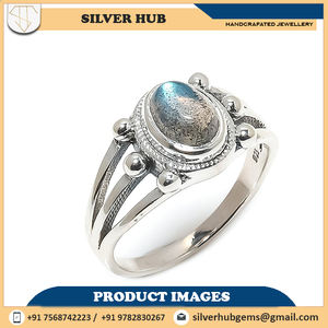 Bagues en argent Sterling massif 925 faites à la main bijoux en pierres précieuses Labradorite unisexe Style classique pour cadeau de fête de fiançailles de mariage - Product Image 4