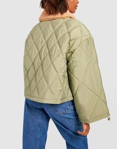 Automne hiver vêtements femmes luxe chaud régulier imperméable Floral chaud court impression conception respirant coton vêtements veste - Product Image 4