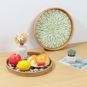 Cesta de mimbre para hotel y hogar para pan, aperitivos, dulces, almacenamiento de frutas, bandeja tejida con cáscara de cártamo - Product Image 5