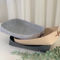 Panier de rangement rectangulaire en feutre avec sangle en similicuir, pliable, écologique, durable, boîte de rangement à bas prix, haute qualité