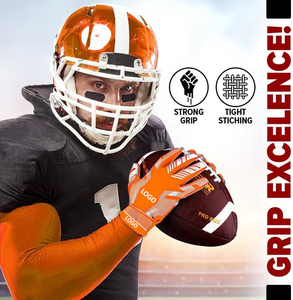 Nouveauté Gants de football américain avec logo personnalisé Équipement sportif durable avec poignées Prix de gros - Product Image 2