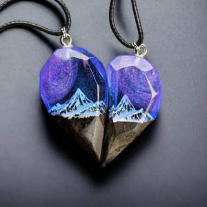 2024 Wholesale Creative Handmade <b>Glowing</b> <b>in</b> <b>Dark</b> Blue Sky Clouds Resin Luminous <b>Necklace</b> for Women - Product Image 4