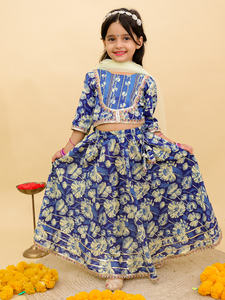 Magnifique Lahenga Choli en coton indien pour enfants, Ghagra Choli de créateur traditionnel pour filles, robe de fête - Product Image 4